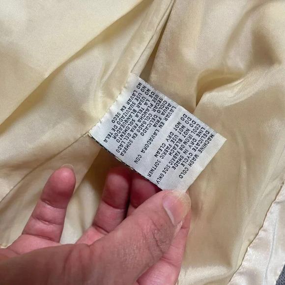 VTG F.W. Fischer Outerwear Raincoat Cream Baby Embroidered Floral 2(S) Pleated - Picture 7 of 14